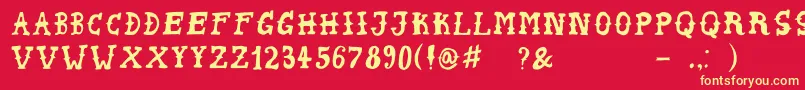 PeyoteHandwrite Font – Yellow Fonts on Red Background