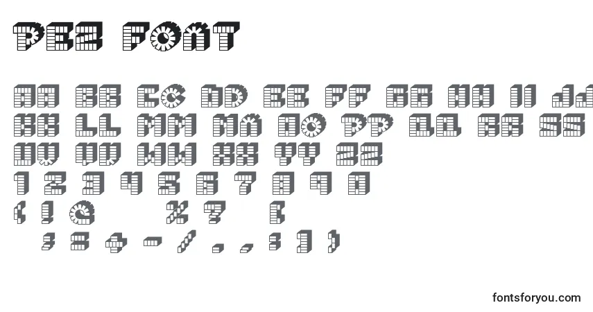 A fonte Pez font – alfabeto, números, caracteres especiais