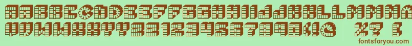 Шрифт Pez font – коричневые шрифты на зелёном фоне