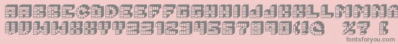 フォントPez font – ピンクの背景に灰色の文字