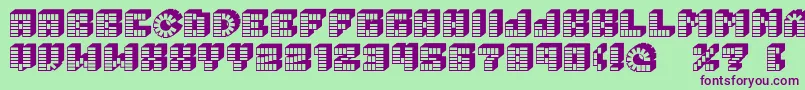 Шрифт Pez font – фиолетовые шрифты на зелёном фоне