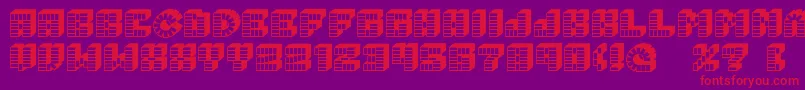 Pez font Font – Red Fonts on Purple Background