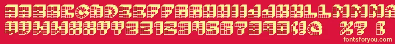 Fonte Pez font – fontes amarelas em um fundo vermelho