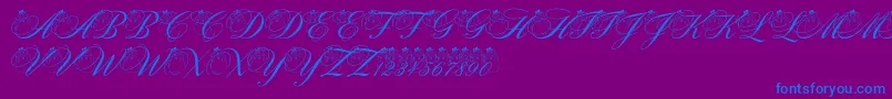 pf snowman citadel-Schriftart – Blaue Schriften auf violettem Hintergrund