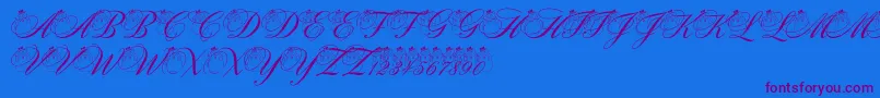 pf snowman citadel-Schriftart – Violette Schriften auf blauem Hintergrund