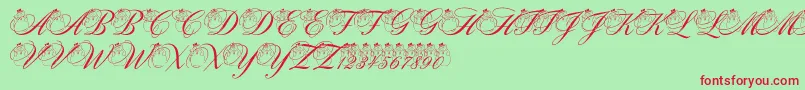 pf snowman citadel Font – Red Fonts on Green Background