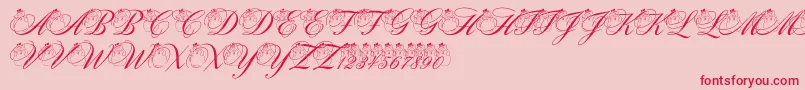 pf snowman citadel-Schriftart – Rote Schriften auf rosa Hintergrund