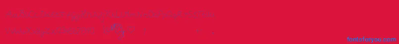 Pffft Font – Blue Fonts on Red Background