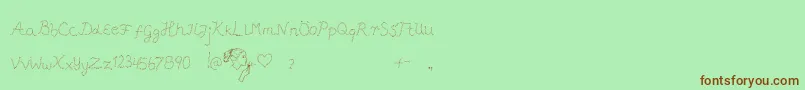 Pffft Font – Brown Fonts on Green Background