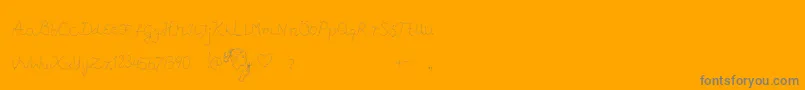 Pffft-Schriftart – Graue Schriften auf orangefarbenem Hintergrund