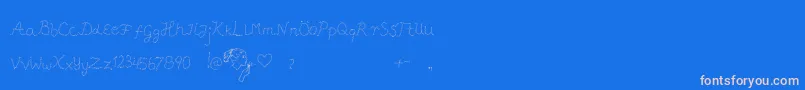 Pffft-Schriftart – Rosa Schriften auf blauem Hintergrund