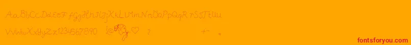 Pffft Font – Red Fonts on Orange Background