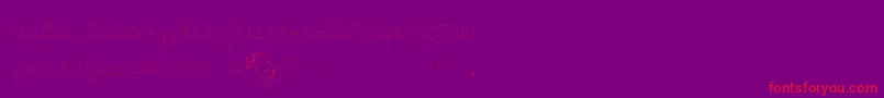 Pffft-Schriftart – Rote Schriften auf violettem Hintergrund