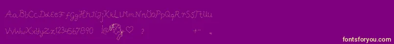 Pffft Font – Yellow Fonts on Purple Background