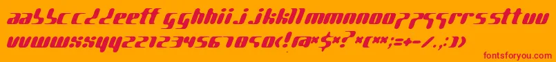 pggene  -Schriftart – Rote Schriften auf orangefarbenem Hintergrund