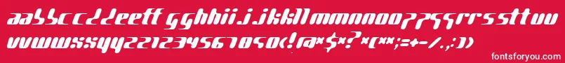 pggene  -Schriftart – Weiße Schriften auf rotem Hintergrund