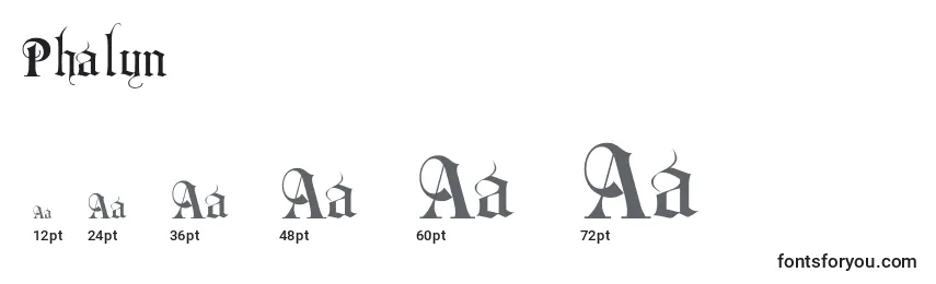 Размеры шрифта Phalyn (136745)