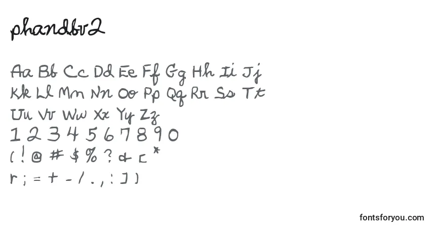 Schriftart Phandbv2 (136746) – Alphabet, Zahlen, spezielle Symbole