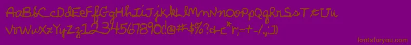 phandbv2-Schriftart – Braune Schriften auf violettem Hintergrund