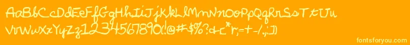 phandbv2-Schriftart – Gelbe Schriften auf orangefarbenem Hintergrund