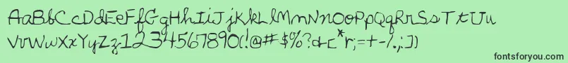 フォントphandv2 – 緑の背景に黒い文字