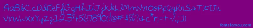 フォントphandv2 – 紫色の背景に青い文字