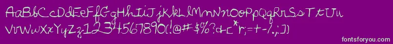 phandv2 Font – Green Fonts on Purple Background