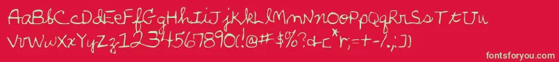 phandv2 Font – Green Fonts on Red Background