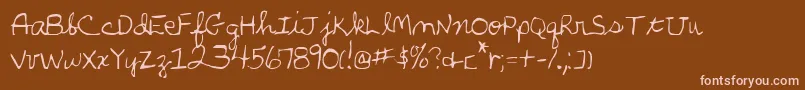 フォントphandv2 – 茶色の背景にピンクのフォント