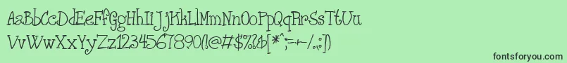 フォントPHANRG   – 緑の背景に黒い文字