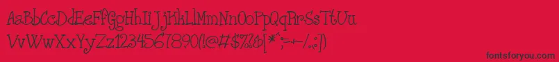 フォントPHANRG   – 赤い背景に黒い文字