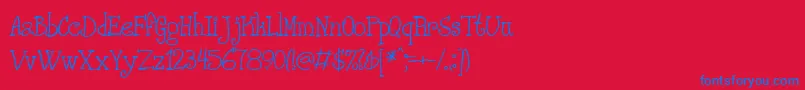 フォントPHANRG   – 赤い背景に青い文字
