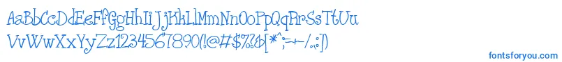 フォントPHANRG   – 白い背景に青い文字