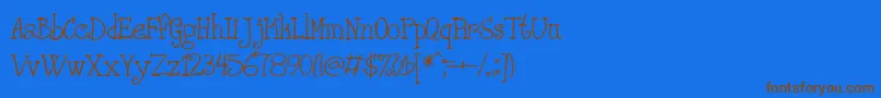 PHANRG  -Schriftart – Braune Schriften auf blauem Hintergrund
