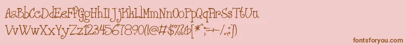 Шрифт PHANRG   – коричневые шрифты на розовом фоне