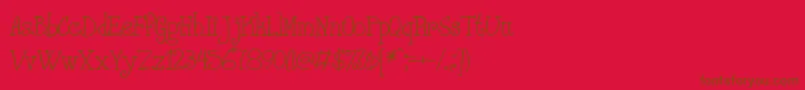 フォントPHANRG   – 赤い背景に茶色の文字