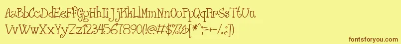 PHANRG  -fontti – ruskeat fontit keltaisella taustalla