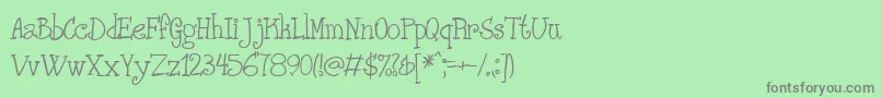 PHANRG  -fontti – harmaat kirjasimet vihreällä taustalla