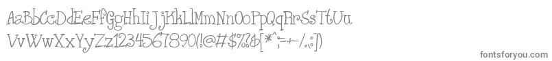 PHANRG  -fontti – harmaat kirjasimet valkoisella taustalla