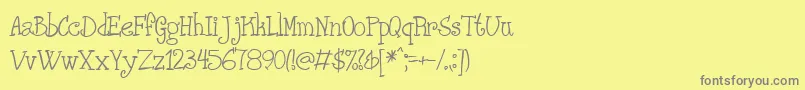 PHANRG  -fontti – harmaat kirjasimet keltaisella taustalla