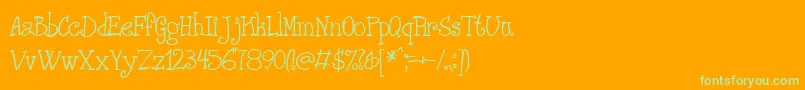 fuente PHANRG   – Fuentes Verdes Sobre Fondo Naranja
