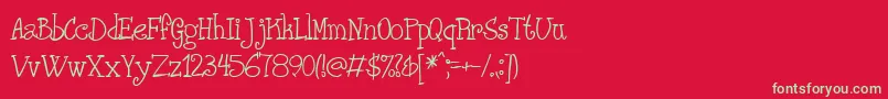 PHANRG  -fontti – vihreät fontit punaisella taustalla