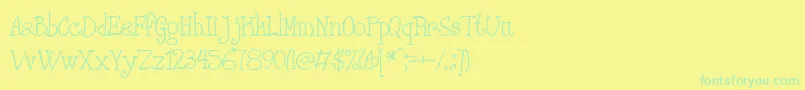 フォントPHANRG   – 黄色い背景に緑の文字
