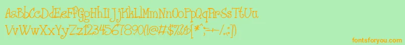 PHANRG  -fontti – oranssit fontit vihreällä taustalla