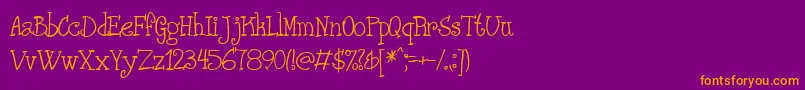 PHANRG  -Schriftart – Orangefarbene Schriften auf violettem Hintergrund