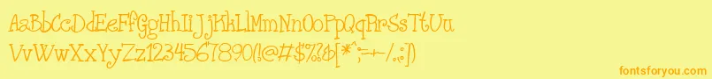 PHANRG  -fontti – oranssit fontit keltaisella taustalla