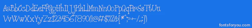 フォントPHANRG   – ピンクの文字、青い背景