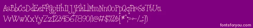 PHANRG  -fontti – vaaleanpunaiset fontit violetilla taustalla