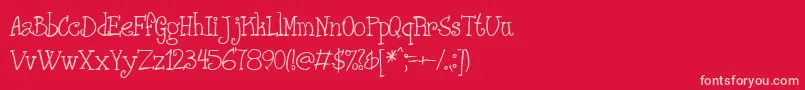 PHANRG  -fontti – vaaleanpunaiset fontit punaisella taustalla