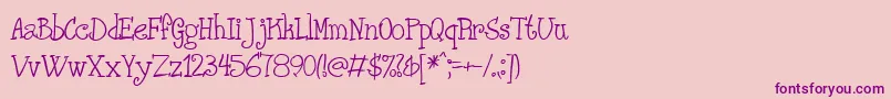 PHANRG  -fontti – violetit fontit vaaleanpunaisella taustalla